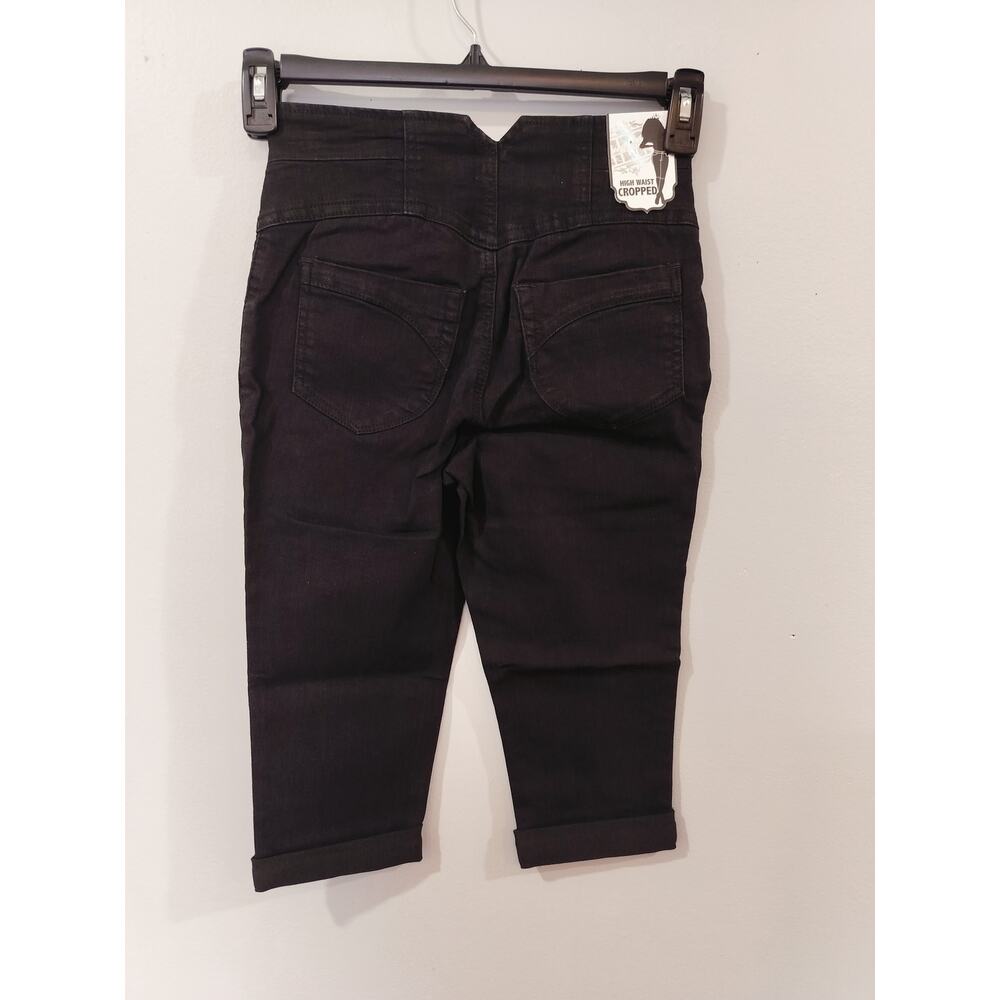 Rebel By Right High Waist Cropped Black Jeans Womens Size 1 Skinny - Picture 2 of 9